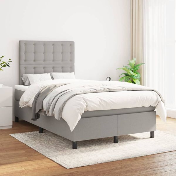 vidaXL Boxspring posteľ s matracom bledosivá 120x200 cm látka