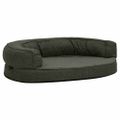vidaXL Ergonomický matrac pre psa 90x64 cm ľanový vzhľad flís tmavošedý