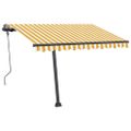 vidaXL Voľne stojaca ručne zaťahovacia markíza 300x250 cm žlto-biela