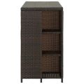 vidaXL Barový stolík s úložným regálom hnedý 120x60x110 cm polyratan