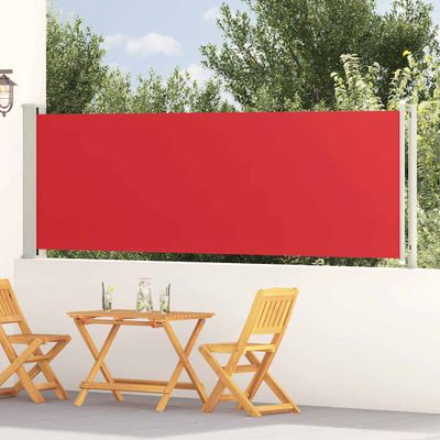 vidaXL Zaťahovacia bočná markíza na terasu 117x614 cm červená
