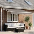vidaXL Náhradná látka na markízu pre 3,5x2,5 m Svetlosivá Polyester