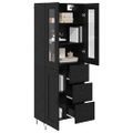 vidaXL Highboard Čierny dub 69,5 x 34 x 90 cm Kompozitné drevo