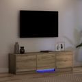vidaXL TV skriňa s LED 140 x 34 x 40 cm Remeselnícky dub