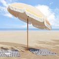 vidaXL Plážový slnečník 205 x 205 x 210 cm Polyester a oceľ Okrúhly
