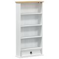 vidaXL CD skrinka Biela 52 x 17.5 x 103 cm Masívne borovicové drevo
