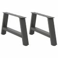 vidaXL Nohy konferenčného stolíka v tvare A, 2 ks, antracitové, 70 x (30-31) cm, oceľ