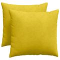 vidaXL Vankúše na pohovku 2 pcs Žltá 50 x 50 cm Kordúrová tkanina