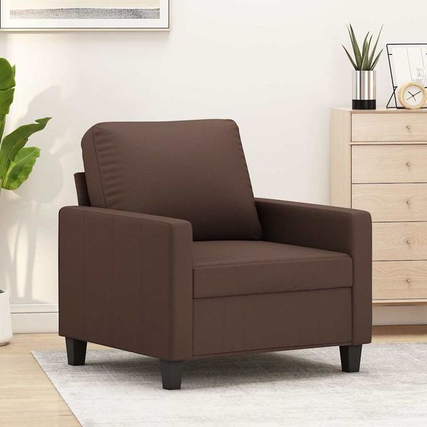 vidaXL Kreslo hnedé 60 cm umelá koža