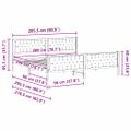 vidaXL Rám postele Sivohnedá 200 x 200 cm Masívne borovicové drevo