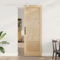 vidaXL Posuvné dvere Prírodná a biela 73,5 x 211 cm Borovicový masív