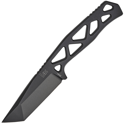 Heckler & Koch 02HK002 FX01 pevný nôž 7,5 cm, čierny titánový povlak, celooceľový, puzdro Kydex