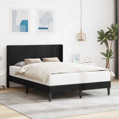 vidaXL Rám postele s čelnou doskou Čierna 160 x 200 cm Zamat