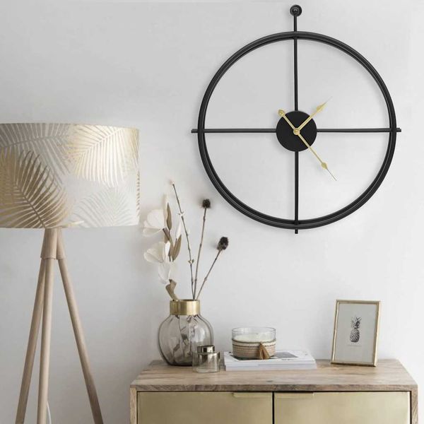 vidaXL Nástenné hodiny čierne 52 cm železo
