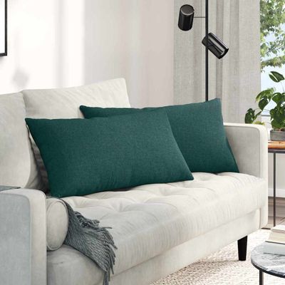 vidaXL Vankúše na pohovku 2 pcs Tmavozelená 80 x 40 cm látka