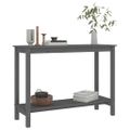 vidaXL Konzolový stolík sivý 110x40x80 cm masívne borovicové drevo
