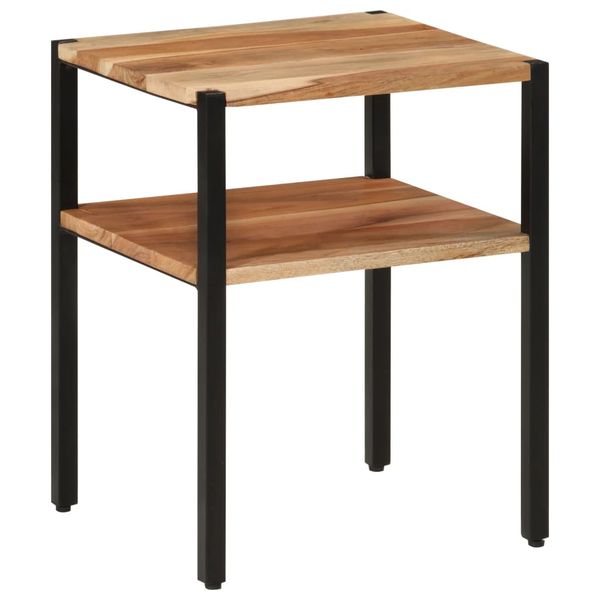 vidaXL Bočný stolík 35x35x45 cm masívne akáciové drevo agát a železo
