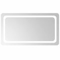 vidaXL Zrkadlo do kúpeľne s LED Priehľadná 90 x 50 cm tvrdené sklo