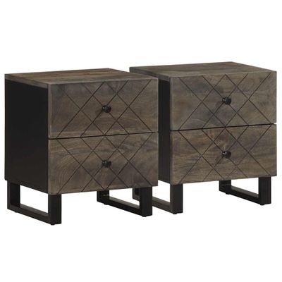 vidaXL Nočné stolíky 2 ks, čierne 40x33x46 cm, mangový masív