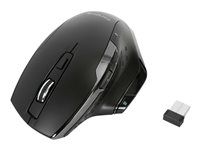 Myš - ergonomická - antibakteriálna - pre pravákov - 7 tlačidiel - bezdrôtová - 2.4 GHz - bezdrôtový prijímač USB - čierna