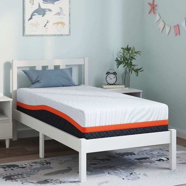vidaXL Matrac Biela a šedá 80 x 160 cm žakárová tkanina