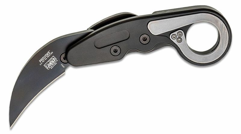 CRKT CR-4042 PROVOKE™ First Responder taktický nôž/karambit 6 cm, celočierna, hliník, titán, puzdro