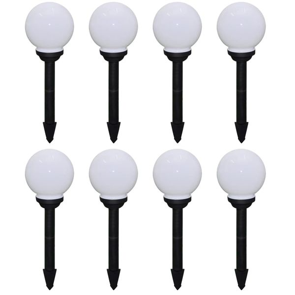 vidaXL Vonkajšie LED lampy k chodníku so špicatým hrotom 8 ks 15 cm