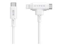 Kábel Lightning - USB-C s kolíkmi (samec) do Lightning, USB-C s kolíkmi (samec) - 1.5 m - biela
