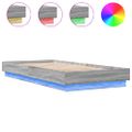 vidaXL Posteľný rám s LED svetlami sivý sonoma 90x200 cm