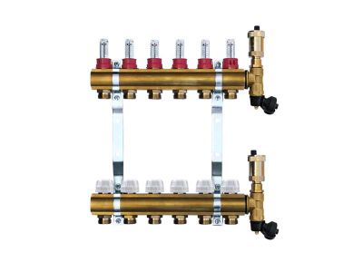 Mosadzný rozdeľovač s automatickým odvzdušnením - 6 cestný