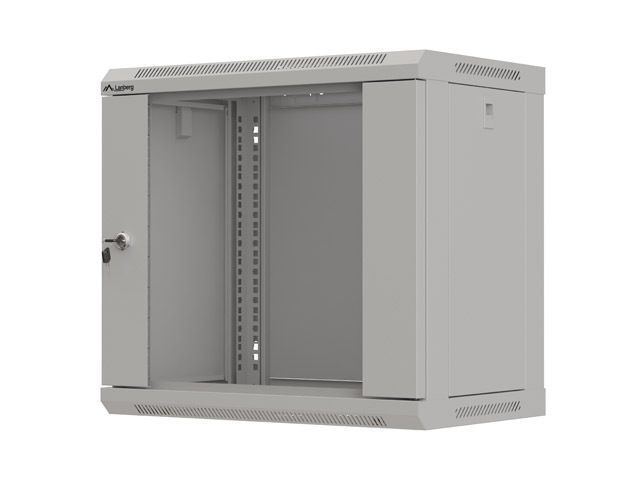 LANBERG 19'' RACKOVÁ SKRIŇA PRO MONTÁŽ NA STENU 9U/540X350 (FLAT PACK) S PROSKLENÝMI DVERAMI ŠEDÁ