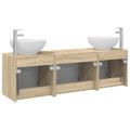 vidaXL Set kabinetov do kúpeľne 3 ks Dub sonoma 49,5 x 44,5 x 65 cm