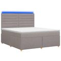 vidaXL Posteľ boxspring s matracom Sivohnedá 140 x 200 cm Látka