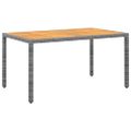 vidaXL Záhradný stôl 150x90x75 cm akáciové drevo a polyratan sivý