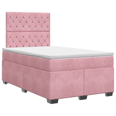 vidaXL Posteľ boxspring s matracom Ružová 120 x 190 cm Zamat