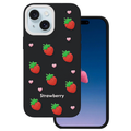 Obal Strawberry pre iPhone 13 / 14 / 15 6,1" čierna