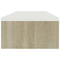 vidaXL Stojan na monitor biely farby dubu sonoma 100x24x13 cm drevotrieska