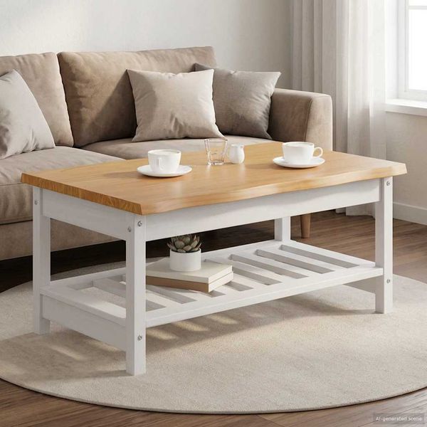VidaXL Konferenčný stolík EKAI Biela 100 x 60 x 45,5 cm