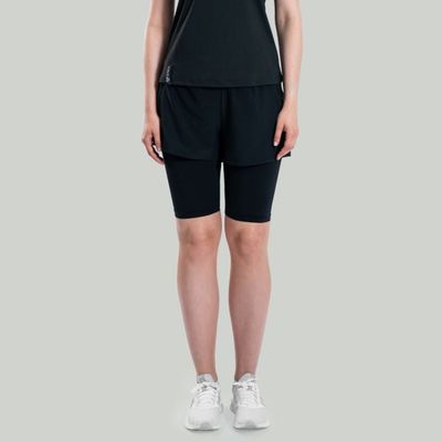 Dámske šortky 2in1 ULTRA Black - STRIX, veľkosť S, veľkosť oblečenia S