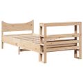 vidaXL Posteľný rám s čelom biely 75x190 cm borovicový masív