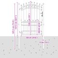 vidaXL Plotová brána EMMEN s hrotmi oceľ 104x134,5 cm čierna