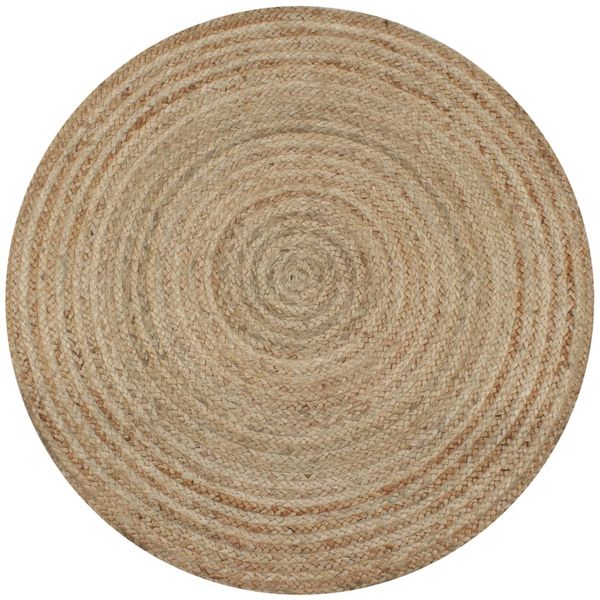 vidaXL Okrúhly koberček z pletenej juty, 120 cm