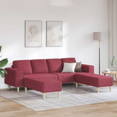 vidaXL Pohovka do obývačky 3 pcs Víno červené 250 x 188 x 76 cm