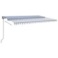 vidaXL Ručne zaťahovacia markíza s LED 6x3,5 m modro-biela