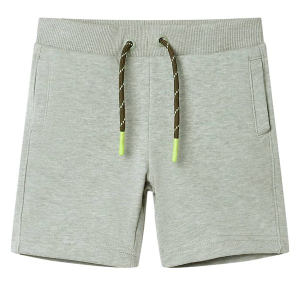 Detské kraťasy so šnúrkou svetlé kaki melanž 92