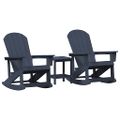 vidaXL Záhradný lounge set 3 ks Námornícka modrá HDPE