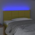 vidaXL Čelo postele s LED zelené 100x5x78/88 cm látka