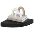 vidaXL Plávajúca rohová polica, lesklá čierna 25x25x3,8 cm, MDF