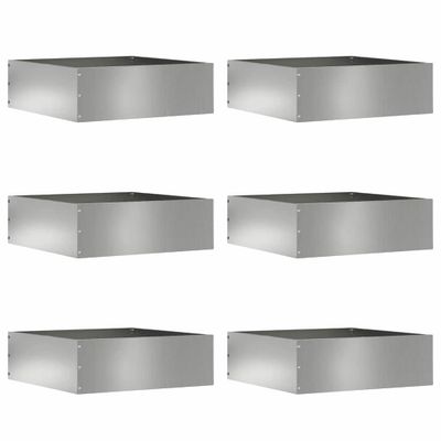 vidaXL Obrubník trávnika 6 ks 40 x 40 x 13 cm Pozinkovaná oceľ