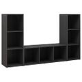 vidaXL TV skrinky 3 ks čierne 107x35x37 cm drevotrieska